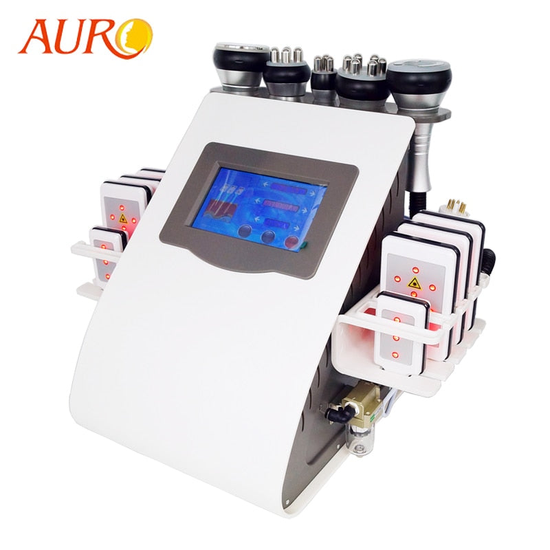 AURO Neue 6-in-1-Vakuum-Ultraschall-Kavitation-Liposuktionsmaschine RF-Gewichtsverlust-Radiofrequenz-RF-Schlanke-Schönheitsmaschine kostenlos