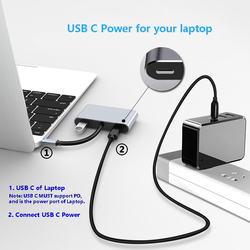 Estación de acoplamiento USB tipo C para portátil, pantalla Dual HDMI, pantalla Dual, adaptador de concentrador USB 3,0 para HP DELL XPS Surface Lenovo ThinkPad