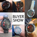 Men Watch Car Wheel Rim Hub Dial Male Wristwatch Cool Man Black Waterproof Watches Mesh Stainless Steel Quartz Relogio Masculino