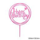 Happy Birthday Cake Topper Acrylic Gold Silver Cake Flag Cupcake Topper For Boy Girl Birthday Party Decorations Wedding Supplies