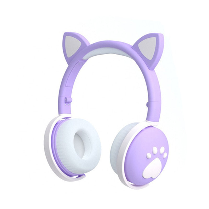 Nette Kinderkopfhörer Drahtlose Ohrhörer, Steuerung LED-Licht Katze Ohr Mädchen Kind Geschenk Bluetooth Gaming Headset Stereo Bass Mit Mikrofon