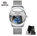 New Sport BESTWIN Mens Quartz Watches Hot Luxury Brand Watch For Men Silicone Wristwatch Waterproof Clock Relogio Masculino