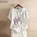Vintage Cotton Linen Blouse 2023 ZANZEA Summer Embroidery Tunic Tops Women Casual O Neck Short Sleeve Work Shirts Female Blusas