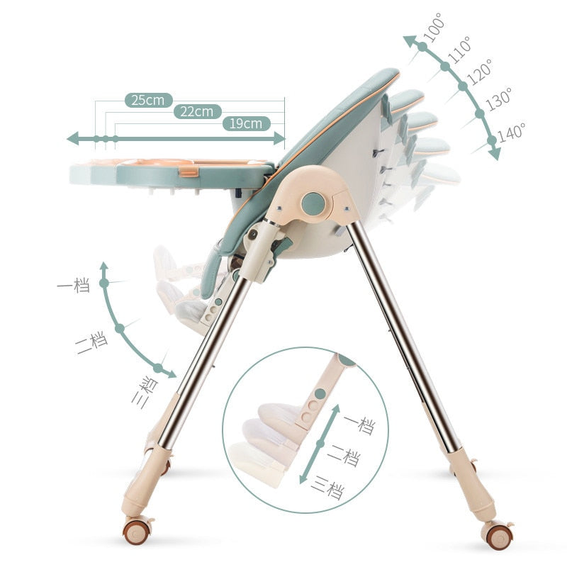 Baby-Esszimmerstuhl, faltbarer multifunktionaler Kindersitz, Esstisch, Kindertisch, Baby-Hochstuhl