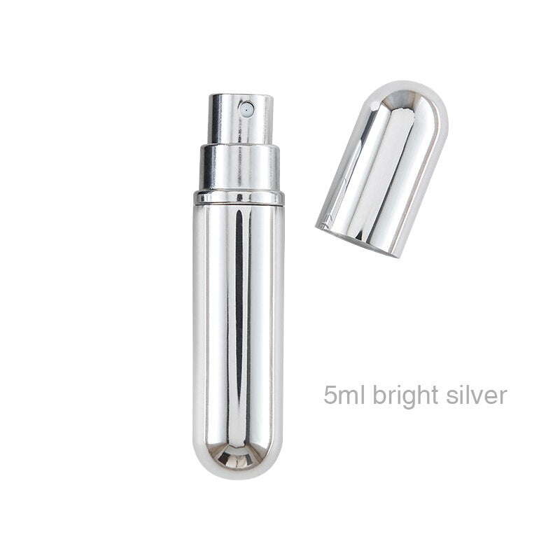 5 ml tragbare nachfüllbare Mini-Spray-Parfümflasche Reise-Aluminiumzerstäuber leerer kosmetischer Behälter, freies benutzerdefiniertes Logo