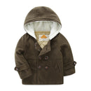 Mudkingdom Infant Baby Boys Clothes Autumn Winter Hooded Jacket Thicken Warm Boys Outerwear for Toddler Long Sleeve Casual Coat