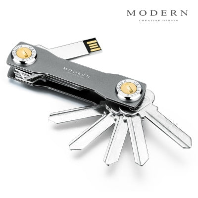 2022 Modern-Brand Aluminum Key  Wallet DIY Keychain EDC Pocket Key Holder Key Organizer