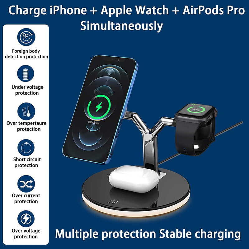 25W 3 in 1 Magnet Qi Fast Wireless Charger für Iphone 12 Mini Pro MAX Ladestation für Apple Watch 6 5 4 3 2 1 AirPods Pro