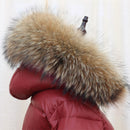 Large Natural Raccoon Fur Collar Hooded Winter Down Jacket Women 90% White Duck Down Thick Warm Park Female Long Snow Coat
