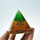 Orgonite Pyramid Maripura Chakra Natural Citrine Gabriel Enhance Creative Resin Green Crystal Jewelry Decoration C0162