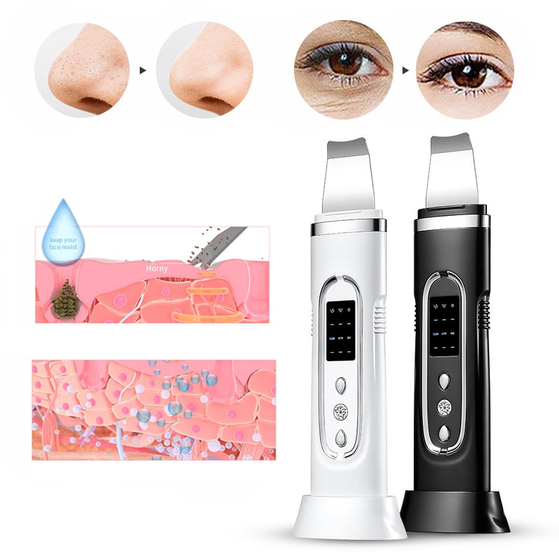 Depurador ultrasónico de la piel, limpieza Facial eléctrica, limpiador profundo de poros, eliminador de espinillas y acné, dispositivo de pala para pelar, máquina de belleza