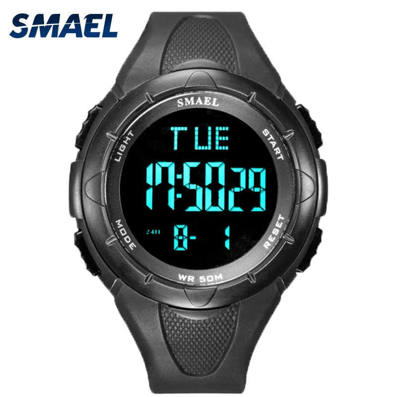 Digital Watch Men SMAEL 50M Waterproof Watches Led Clock Alarm Black Bracelet Stopwatch 1016 Sport Watch Digital Watches For Men