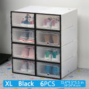 6Packs Transparent Shoe Box Shoes Organizers Plastic Thickened Foldable Dustproof Storage Box Stackable Combined Shoe Cabinet