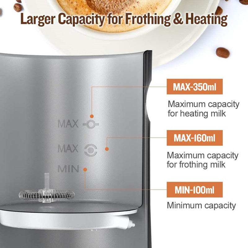 Automatic Milk Frother Electric Cold/Hot Milk Steamer Cappuccino Machine Milk Foamer Frothing Stainless Steel Home Appliances