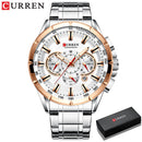 CURREN Sport Watches Men‘s Luxury Brand Quartz Clock Stainless Steel Chronograph Big Dial Wristwatch with Date Relogio Masculino