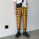 LAPPSTER-Youth Streetwear Black Plaid Pants Men Joggers 2022 Mens Straight Harem Pants Men Korean Hip Hop Trousers Plus Size