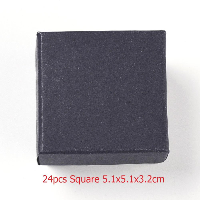 Square/Rectangle Jewelry Organizer Box For Earrings Necklace Bracelet Display Gift Box Holder Packaging Cardboard Boxes Black