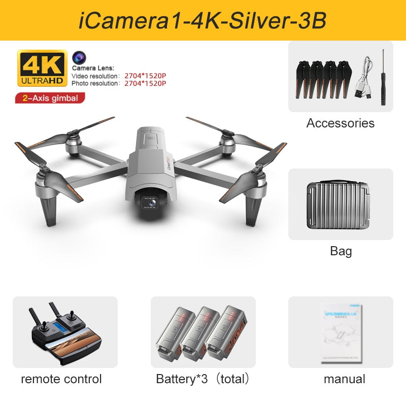 2022 New GOD GPS Drone 4K HD Camera gps 5G Wifi Anti-Shake 2-Axis Gimabal Dron Brushless Motor 5KM RC Quadcopter Toy Gifts