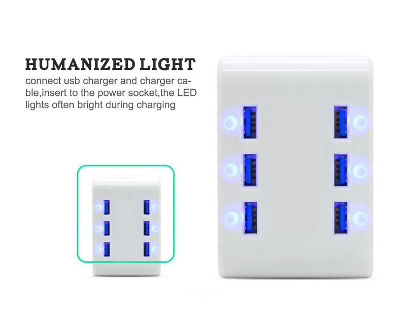 PUJIMAX EU/US/UK Stecker 24W 4.8A 6-Port USB Ladegerät Hub Power Station Handy Ladegerät für Samsung Huawei LG Iphone Adapter