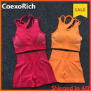 Conjunto de Yoga para mujer, traje deportivo sin mangas, ropa de entrenamiento para gimnasio, Sujetador deportivo para Fitness, pantalones cortos de cintura alta, ropa deportiva de 2 piezas sin costuras Utra