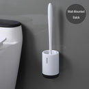 Silicone Toilet Brush With Holder Set Plastic Toilet Bowl Brush Wall-mounted or Floor-Standing Bathroom Toilet Cleaning Brush