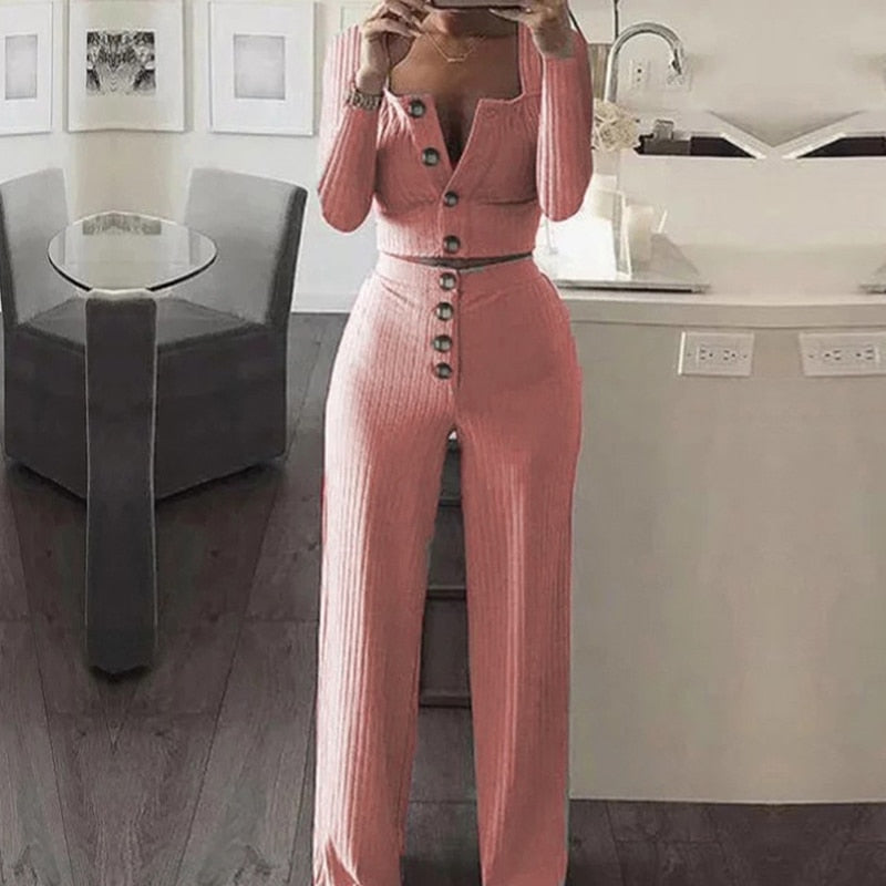 Ribbed 2 Two Piece Set Women&