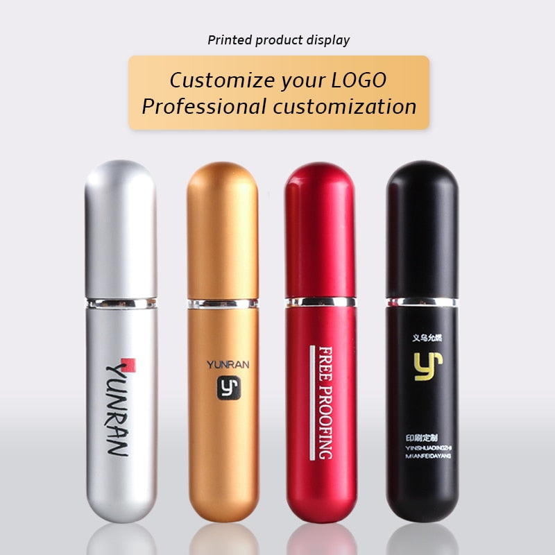 5ml Portable Refillable Mini Spray Perfume Bottle Travel Aluminum Atomizer Empty Cosmetic Container Free Custom Logo