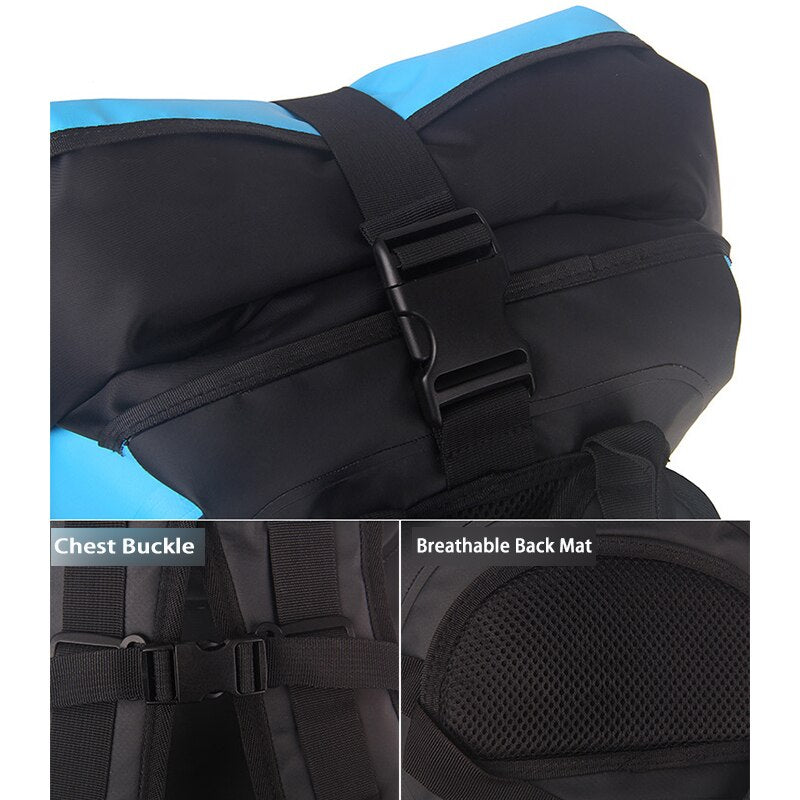 30L Rolltop Dry Sack Waterprof Bag Watertight Bag Water Resistant Drybag Kayak Motorcycle Dry Bag Backpack Outdoor Boat Raft Bag