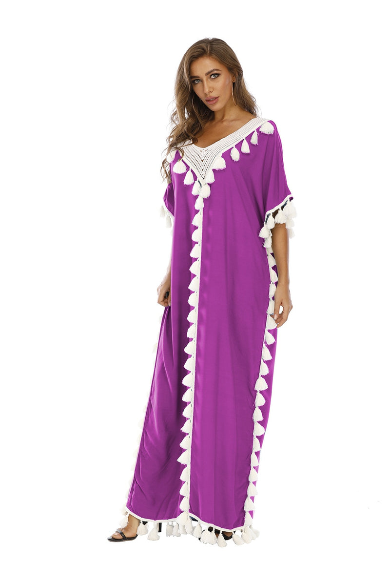 Muslim Moroccan Kaftan Abaya Dress Women Short Sleeve Ramadan Islamic Clohing Loose Robe Jilbab Maxi Party Vestido Caftan Abayas