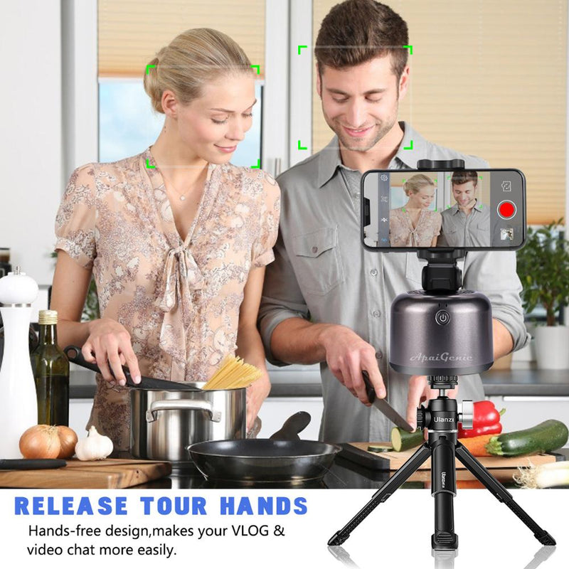 APAI GENIE II 360° Rotation Smart Selfie Stick Auto Face Object Tracking Camera Tripod Holder Smart Shooting Phone Mount