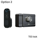 RAYKUBE Fingeprint Door Lock With Bluetooth TT Lock APP Password Smart Card 13.56mhz IC Work With Gateway Wifi Alexa T03