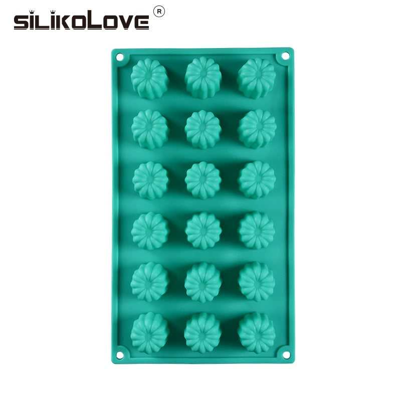 SILIKOLOVE Silikonform mit 18 Vertiefungen zum Backen von Mini-Muffins, Cupcakes, Süßigkeiten, DIY-Backformen