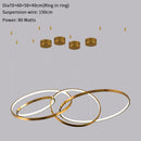 Modern ring led chandelier for staircase luxury living room gold hanging light fixture long villa hallway lobby decor hang lamp