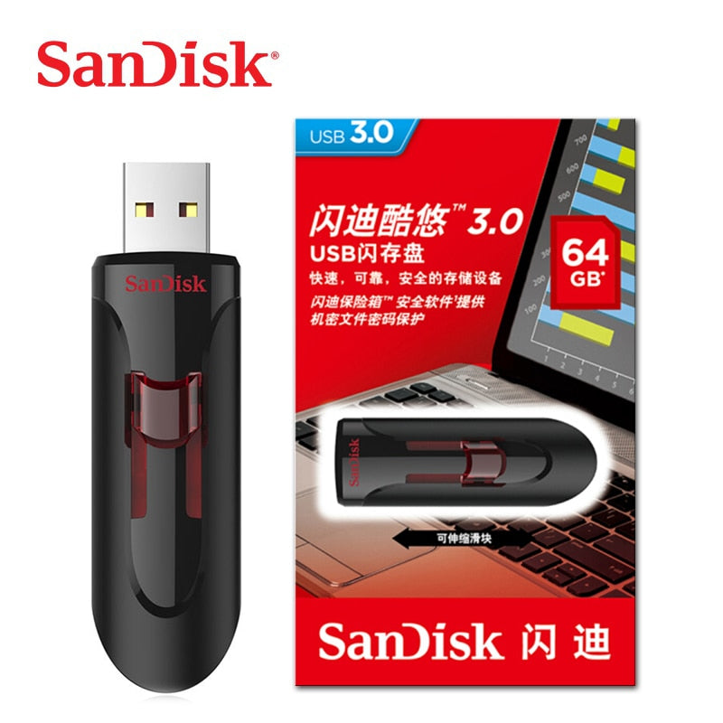 SanDisk CZ600 USB Flash Drive 128GB Super Speed USB 3.0 Memory Stick 256GB USB 3.0 Pen Drives 32GB U Disk 16GB