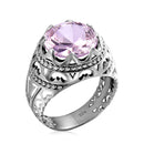 Szjinao Pure 925 Sterling Silver 13*13mm Round Big Sapphire Rings For Men Gemstone Male Punk Vintage Jewellery Dropship Supplier