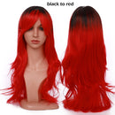 S-noilite Synthetic 28colors 22inch Loose Wave Wigs Halloween Cosplay Wig Blue Red Pink Grey Purple Hair Wig Cosplay for party