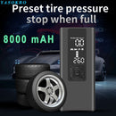8000mAh Portable Car Air Compressor 12V 150PSI Electric Cordless Tire Inflator Pump for Motorcycle Bicycle Boat AUTO Tyre Balls