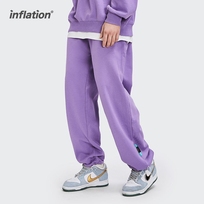 INFLATION Blank Cotton Sweatpants Men Streetwear Drawstring  Jogger Pants Unisex Leisure Track Pants Couple Sweatpant