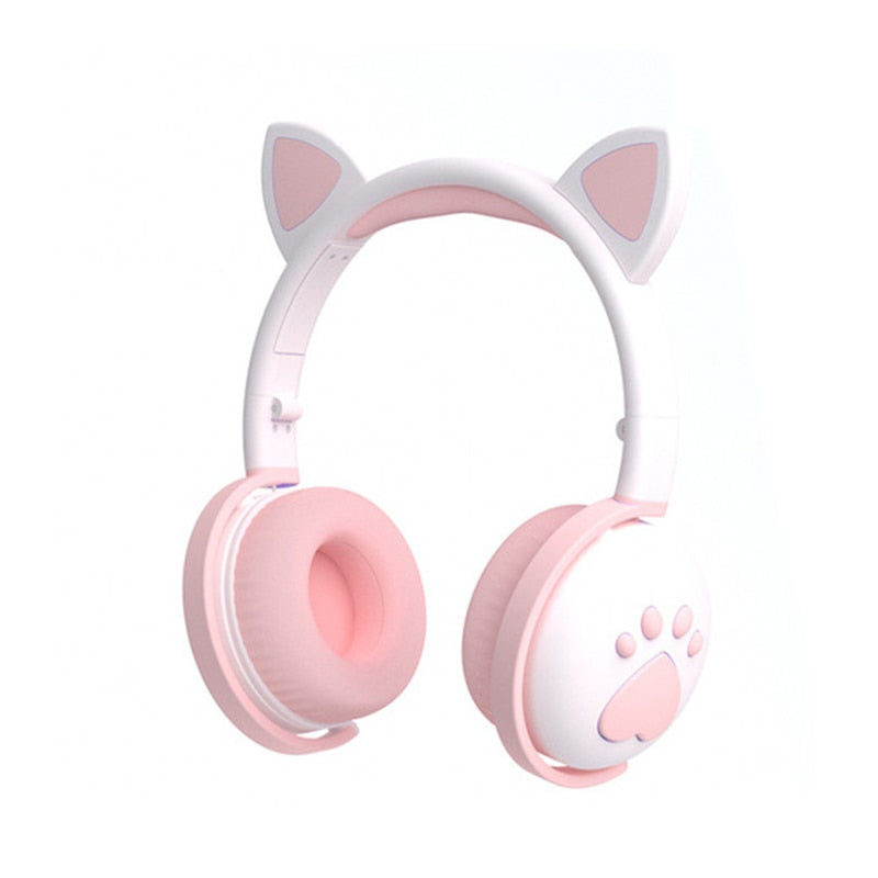 Nette Kinderkopfhörer Drahtlose Ohrhörer, Steuerung LED-Licht Katze Ohr Mädchen Kind Geschenk Bluetooth Gaming Headset Stereo Bass Mit Mikrofon