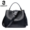 Zency Luxury Women Genuine Leather Handbags 2022 Fashion High Quality Female Shoulder Bag New Design Lady Top-Handle Bags