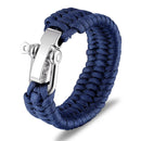 Pulsera de acero inoxidable para acampar al aire libre, pulsera de cuerda de paracaídas para hombre, pulsera de supervivencia para hombre, joyería trenzada hecha a mano
