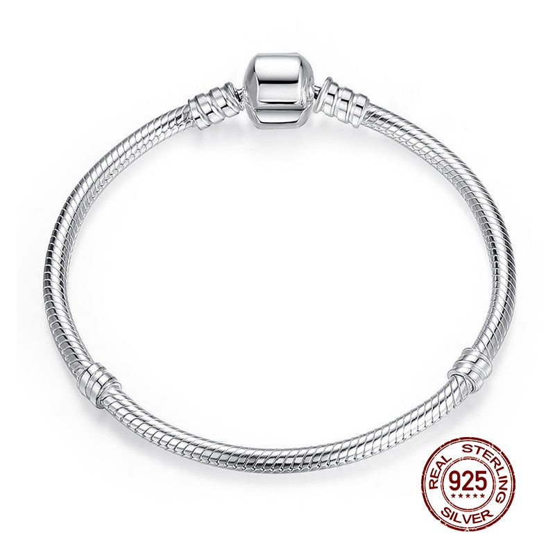 WOSTU Original 3 Styles Chain Bracelet 100% 925 Sterling Silver Bangle Fit DIY Charms Bead For Women Female Luxury Jewelry Gift