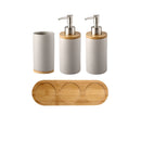 Ceramic Bamboo Toothbrush Holder Cup Bathroom Accessories Set Tumblers Bathroom Emulsion Container Dishwashing Liquid Container