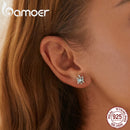 bamoer Ocean Blue Turtles Stud Earrings for Women 925 Sterling Silver Glass and CZ Studs Jewelry Girl Birthday Gifts BSE406
