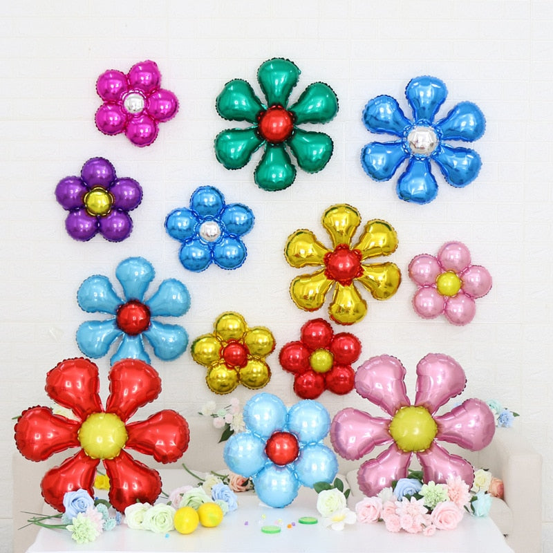 Flower Foil Balloons leaf Flower Baloon Birthday Party Wedding decorations Party Suplies Globos Baby Shower Girls Children toys