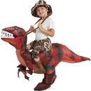Velociraptor T REX mascota disfraz inflable para niños Anime disfraces de Halloween dinosaurio regalo de cumpleaños para fiesta Cosplay soplar