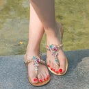 NEW Summer Women`s Beach Sandals Lady Fashion  Bohemia Diamond Shoes Female T-strap Thong Flip Flops Casual Boho Shining Slipper