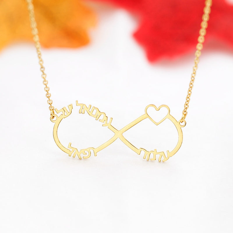 Color Personalized Infinity Name Necklace With Heart Custom Couple Letter Pendant Stainless Steel Jewelry Best Friend Gifts