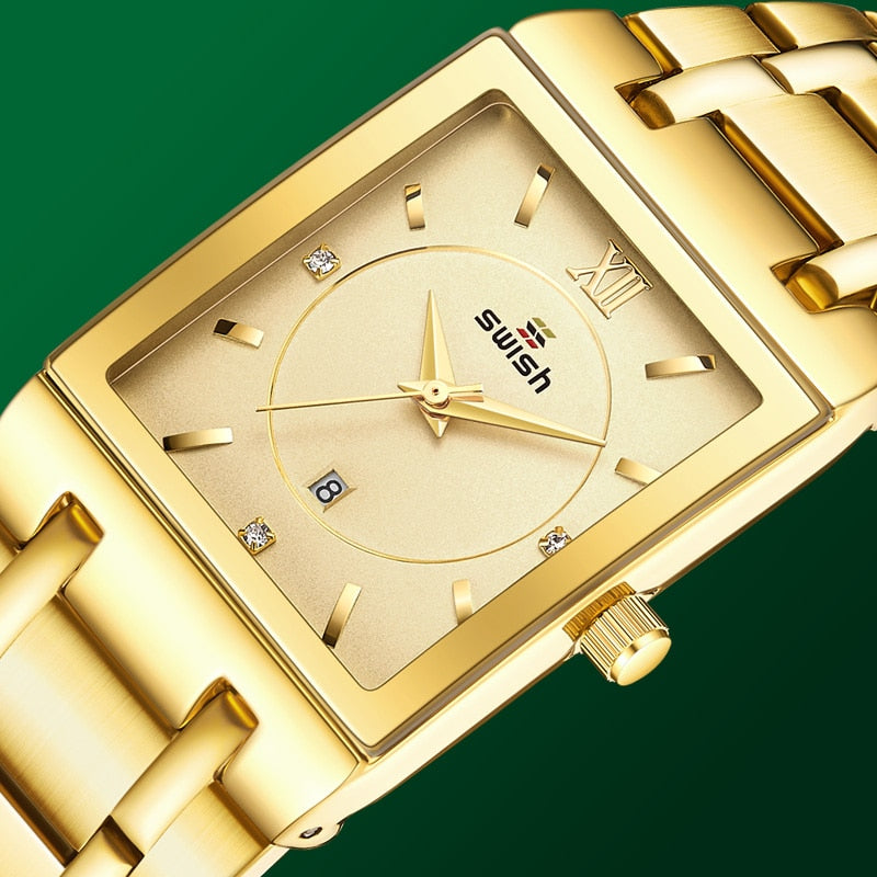 Top Relogio Feminino Luxo Golden Bracelet Watches Women Fashion Square Quartz Watch Ladies Diamond Watch Female Top Brand Luxury