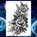 Pegatinas de tatuaje temporal de estilo veraniego, pluma de flor rosa para mujer, tatuajes falsos para hombre, tatuajes artísticos para brazo corporal, Lobo Tribal, León, Henna